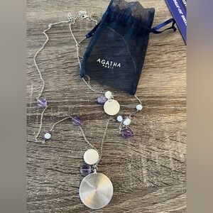 Agatha Paris silver and amethyst necklace